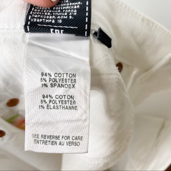 7 For All Mankind 7FAMK Neon Floral Embroidery Flare White Cropped Kick Jeans 28 - Picture 15 of 15